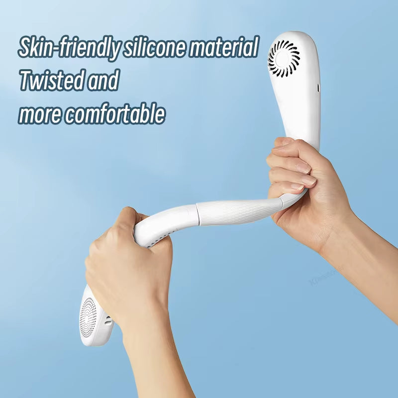 Hanging Neck Fan Portable Air Conditioner USB 2000Mah Rechargeable Air Cooler 3 Speed Outdoor Electric Fan with Power Screen
