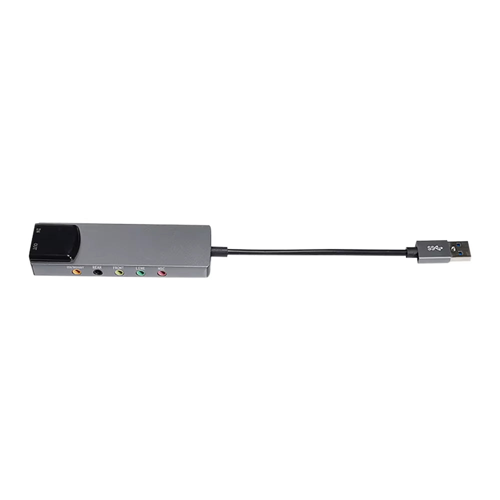 6-In-1 USB External Optical Sound Card Multifunction Audio Converter Adapter for Notebook Aluminium Sound Card