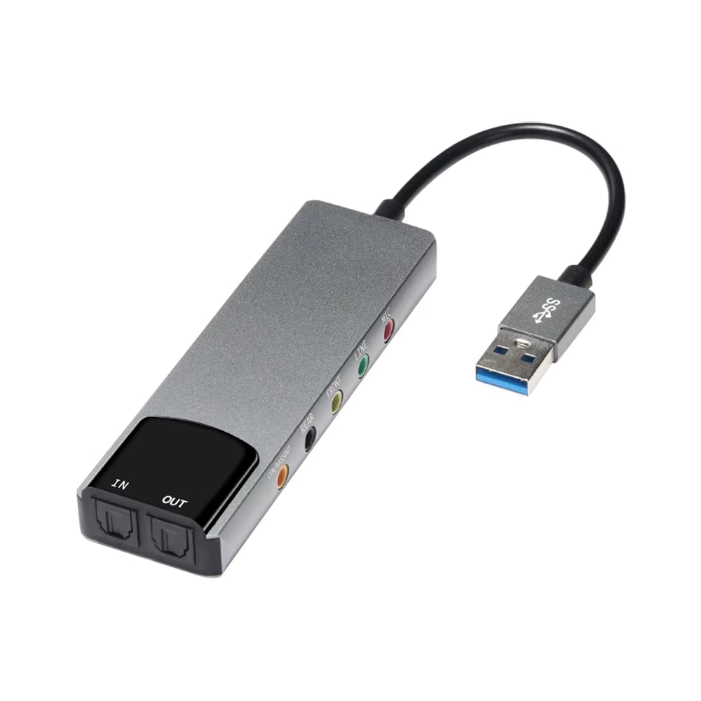 6-In-1 USB External Optical Sound Card Multifunction Audio Converter Adapter for Notebook Aluminium Sound Card