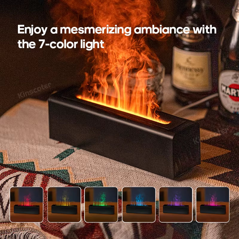 Flame Aroma Diffuser Air Humidifier Ultrasonic Cool Mist Maker Fogger LED Essential Oil Flame Lamp Difusor