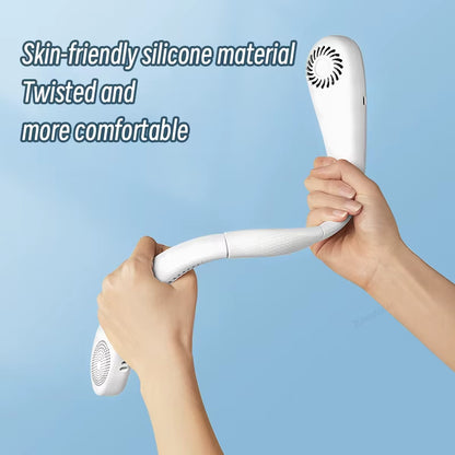 Hanging Neck Fan Portable Air Conditioner USB 2000Mah Rechargeable Air Cooler 3 Speed Outdoor Electric Fan with Power Screen