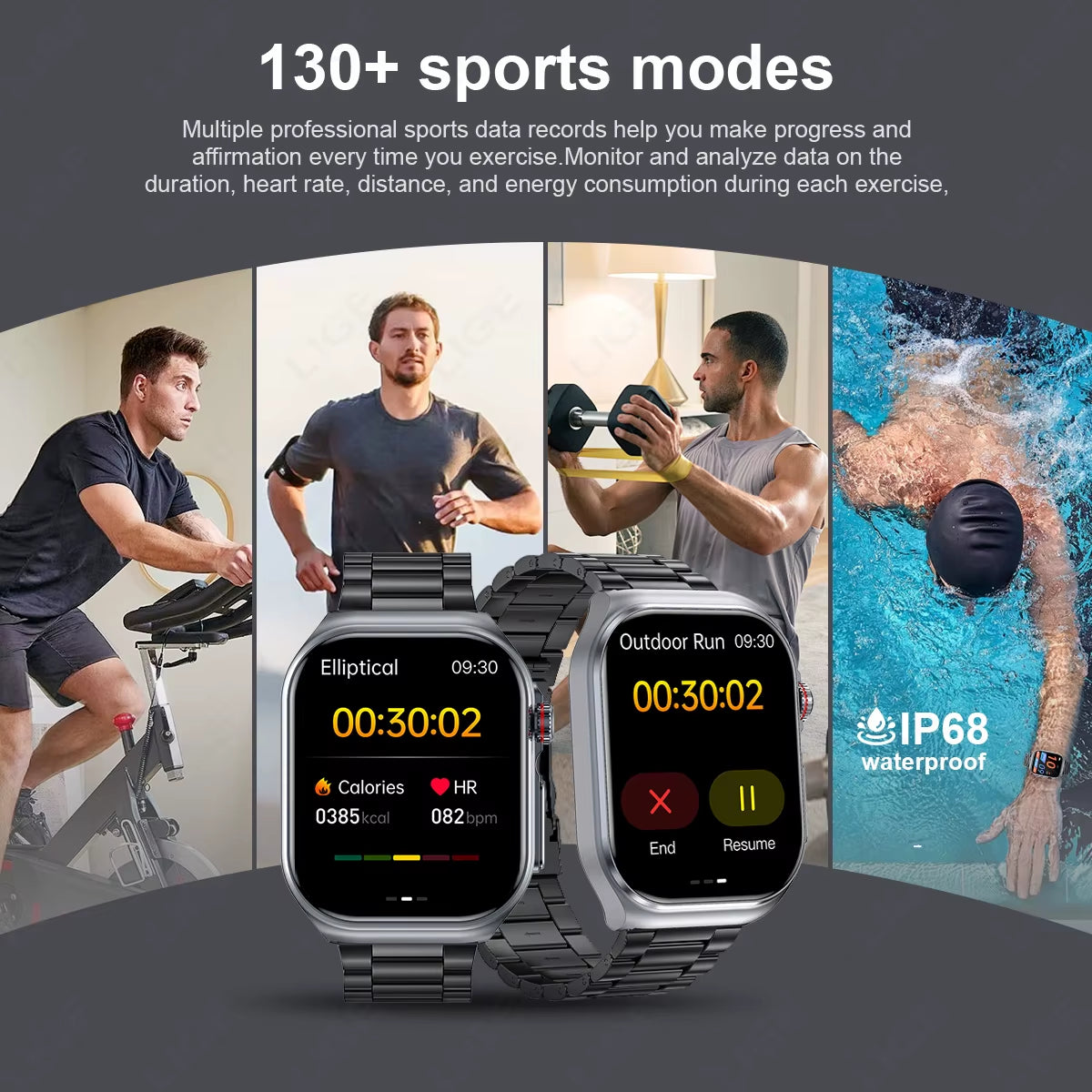 AMOLED Smart Watch ET585 Men ECG Blood Compositoin Health Monitoring Bluetooth Call Women Sports Fitness Tracker Smartwatch