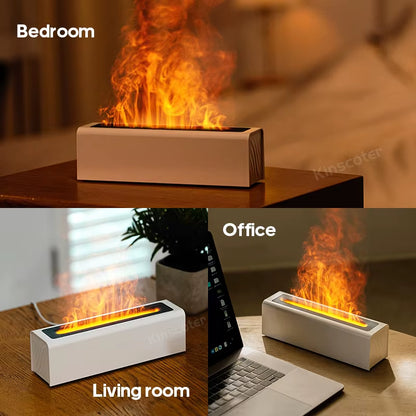 Flame Aroma Diffuser Air Humidifier Ultrasonic Cool Mist Maker Fogger LED Essential Oil Flame Lamp Difusor
