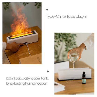 Flame Aroma Diffuser Air Humidifier Ultrasonic Cool Mist Maker Fogger LED Essential Oil Flame Lamp Difusor