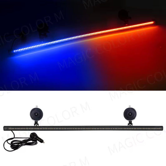 96 LED Strobe Lights for Emergency Flash Warning Lamp Windshield Bar 3030 Beads Red Blue Amber White Green Car Light Assembly